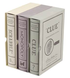 WS Game Company Vintage Board Games Bookshelf Collection - Scrabble, Monopoly & Clue in…