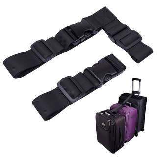 Wisdompro 2 Pack Add a Bag Luggage Strap, Luggage Connector Straps - Black | Heavy Duty…