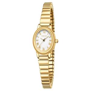 Small Gold Watches for Women,Analog Womens Watch with Stainless Steel Expansion Band,Oval…