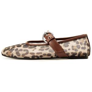 Gothictor Women's Mesh Ballet Flats Round Toe Leopard Mary Jane Shoes Women | Cushioned…