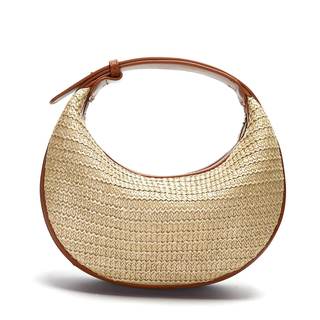 Herald Straw Crescent Hobo Shoulder Purses Handbag for Women | 3- Way Carry Options (Hand…