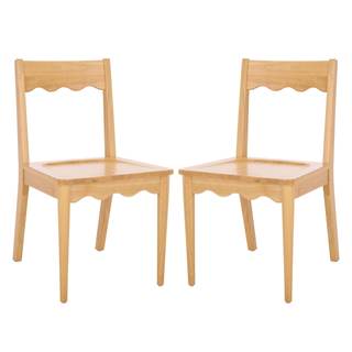 SAFAVIEH Home Collection – Rosetty Natural Scallop Solid Wood Dining Chair Set of 2…