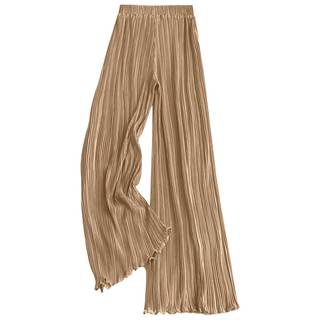 Satin Silk Pants for Women Casual Flowy Palazzo Wide Leg Pleated