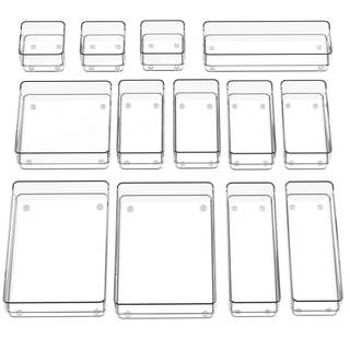 SMARTAKE 13 PCS Drawer Organizer 5-Size Desk Makeup Drawer Organizer Clear | Storage…