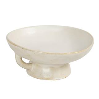 Creative Co-Op Stoneware Bowl w Reactive Glaze, White White 8.0" Round x 3.75" Tall