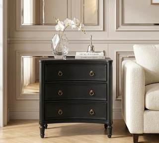 HULALA HOME 3 Drawer End Table with Charging Station, 26" Wide Endtable with Solid Wood…