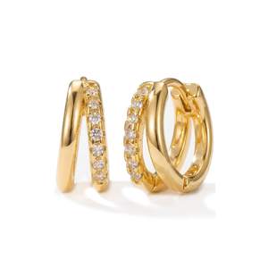 MUMREUES Gold Hoop Earrings for Women,14K Gold Plated Huggie Hoop Earrings for Gift