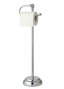 SunnyPoint Classic Bathroom Free Standing Toilet Tissue Paper Roll Holder Stand Chrome