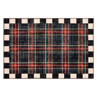 MACKENZIE-CHILDS Stewart Tartan Black 2' x 3' Washable Rug Stewart Tartan 2' x 3'