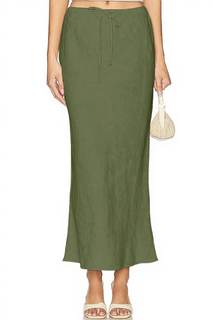 Linen Maxi Skirts with Lining Drawstring Flowy Flared White Long Skirts for Women Small…