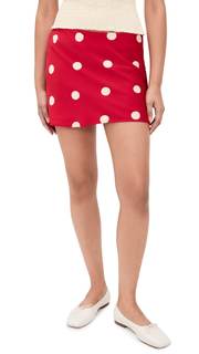 Bailey Rose Women's Polka Dot Miniskirt Medium Cherry