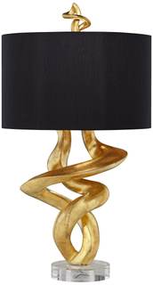 Impressions 33" Table Lamp Base Gold Leaf Modern Large Sculptural | Sculpture Luxury…