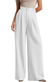 ELLEVEN Women's Business Casual Wide Leg Dress Pants, High Elastic Waisted Trousers with…