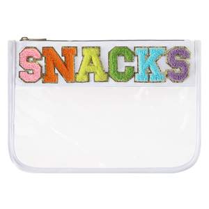 DYSHAYEN Clear Zipper Pouch | Chenille Letter, 11.8 In x 8.2 In, Travel Cosmetic Pouch…