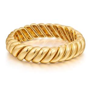 FAMARINE Gold Silver Chunky Bangle Bracelet for Women Men