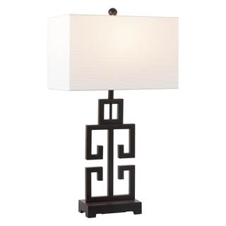 SAFAVIEH Lighting Collection – Greek Key Table Lamp Set of 2 – Oil-Rubbed Bronze Base…