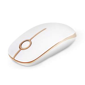 VssoPlor Wireless Mouse, 2.4G Slim Computer Laptop Mouse, White and Gold | Portable…