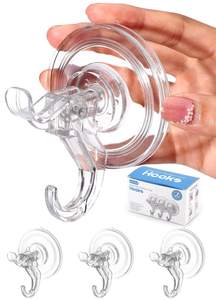 Antimbee 3 Pack Suction Cup Hooks, Clear Suction Cup Hanger, Removable Small Suction Cups…