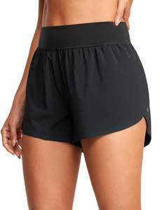 CRZ YOGA High Waisted Split Running Shorts 3" | Mesh Liner, Quick Dry, Lightweight, for…