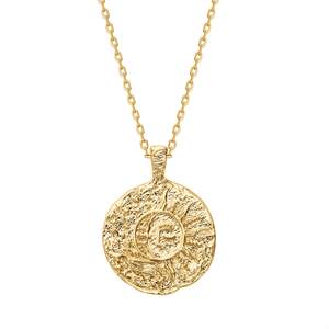 PAVOI 14K Gold Plated Engraved Coin Pendant Necklaces for Women | Byzantine Coin Pendants…