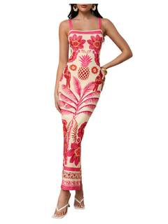 Floerns Women's Tropical Bow Tie Back Long Dress Sleeveless Maxi Dress | Hawaiian Resort…