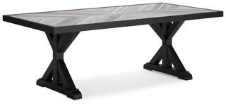 Signature Design by Ashley Beachcroft Outdoor Dining Table, Rust-Resistant Farmhouse…