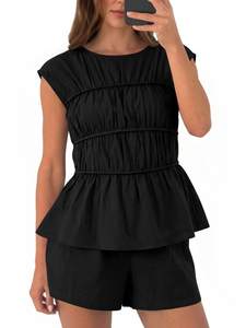 Tankaneo Womens Summer 2 Piece Short Sets Cotton linen Vacation Outfits | Two Piece…