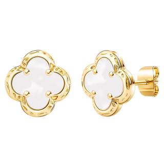 Elegant Black Onyx Clover Stud Earrings, 14K Gold Plated Four Leaf Hypoallergeinc Stud…