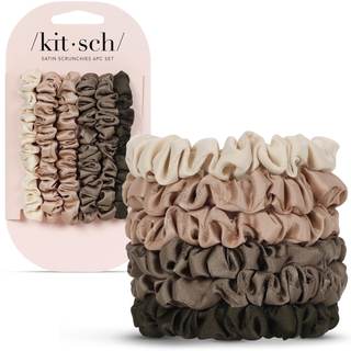 Kitsch Ultra-Petite Satin Scrunchies for Women - Eucalyptus, 6pcs | Wake Up Frizz-Free…