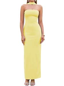 HTZMO Women Formal Wedding Guest Cocktail Fall Bodycon Maxi Dress | Halter Neck Elegant…