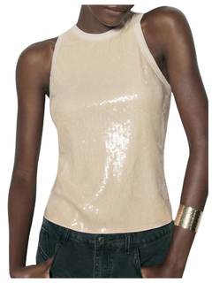 Milumia Women's Sequin Tank Top Round Neck Sleeveless Party Club Rave Tops | Sparkly…