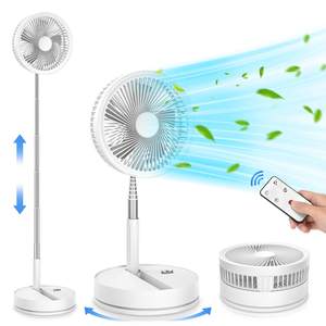 Portable Foldable Rechargeable Oscillating Fan - 8.6" 8000mah Remote Fan | Battery…