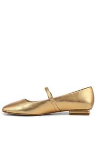 Franco Sarto Tinsley Mary Jane Flats 9 Gold Metallic