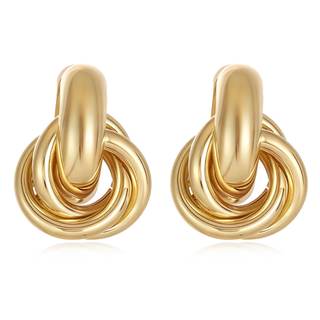 14K Gold Silver Knot Earrings for Women Heart Link Drop Dangle Earring Chunky Statement…