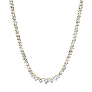 KISPER Tennis Necklaces for Women, Graduated Yellow & White Gold Plated CZ | 3-5mm…