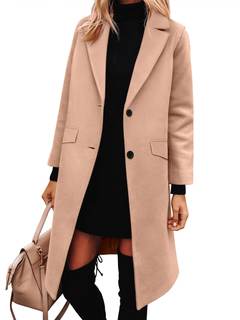 ANRABESS Womens Peacoat Notched Lapel Collar Single-Breasted Trench Coats Loose Casual…