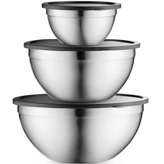 Table Concept Mixing Bowls with Airtight Lids, Stainless Steel Nesting Bowl Set for Space…